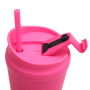 Custom 24oz 710ml Double-layer Plastic Straw Cup Portable Flip Cover Large Capacity Outdoor Frosted Casual Cup with Lid Straw