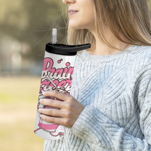 USA Warehouse Stocked 20oz Sublimation White Tumbler with Black Handle Two Screw Lids and pp Plastic Straw Free Fast Shipping