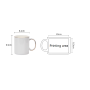 Customized Logo 11oz Ceramic Mug Sublimation Blanks Thin Smooth White Coffee Bone China Cup with Gold Edge Handle for Wholesale