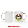 Customized Logo 11oz Ceramic Mug Sublimation Blanks Thin Smooth White Coffee Bone China Cup with Gold Edge Handle for Wholesale