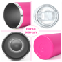 Colors Mixed 20oz Stainless Steel Tumbler Powder Coated Insulated Cup with Metal Plastic Straw Brush