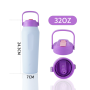 Custom logo 32oz 304 Stainless Steel Vacuum Water Bottle with New Handle Lid Outdoor Sports Flask Large Capacity