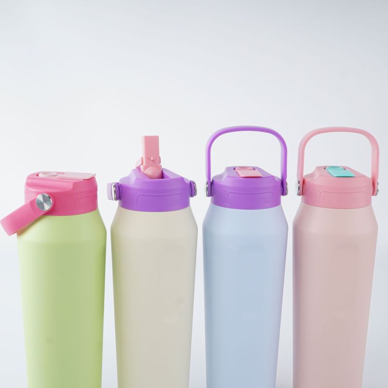 Custom logo 32oz 304 Stainless Steel Vacuum Water Bottle with New Handle Lid Outdoor Sports Flask Large Capacity