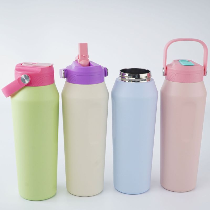 Custom logo 32oz 304 Stainless Steel Vacuum Water Bottle with New Handle Lid Outdoor Sports Flask Large Capacity