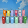 Cute Shot Glasses with Handle Kawaii Insulated Tumblers for Espresso Coffee 4oz/5oz Mini Shot Tumbler with Lid and Straw