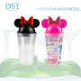 BPA Free 16oz Double Wall Plastic 480ml Cartoon Mouse Ear Acrylic Tumbler Cup With Straw and Dome Lid