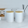 15oz Thick Candle Jars for Making Candles 15 OZ Empty Jars with Wood Lids for Candle Making, Sublimation White