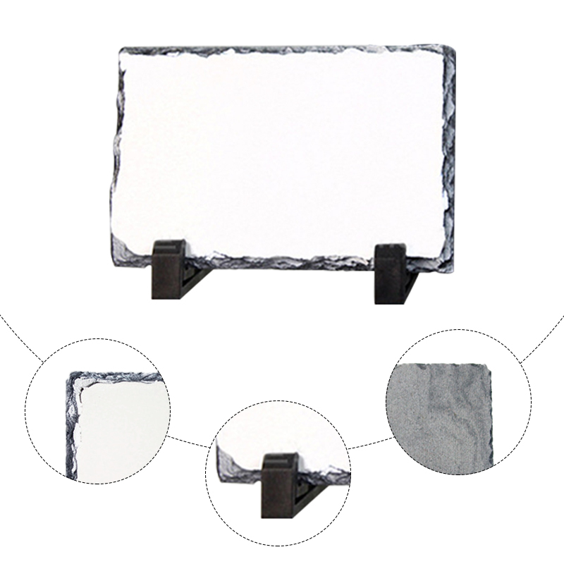 RTS USA Warehouse 28pcs/ctn Sublimation Slate Diy Picture Photo Frame Natural Rock Slates Crafts 15*20cm with Stand