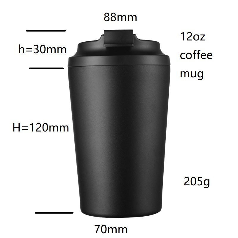 Wholesale 12oz SS304 Classic Design Stainless Steel Vacuum Reusable Coffee Cup Thermal Beer Travel Mug Customised Logo for Gift