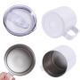 USA RTS High Quality 16oz DIY Sublimation Insulated Stainless Steel White Sublimation Tea Coffee Mugs with Handle 25PCS