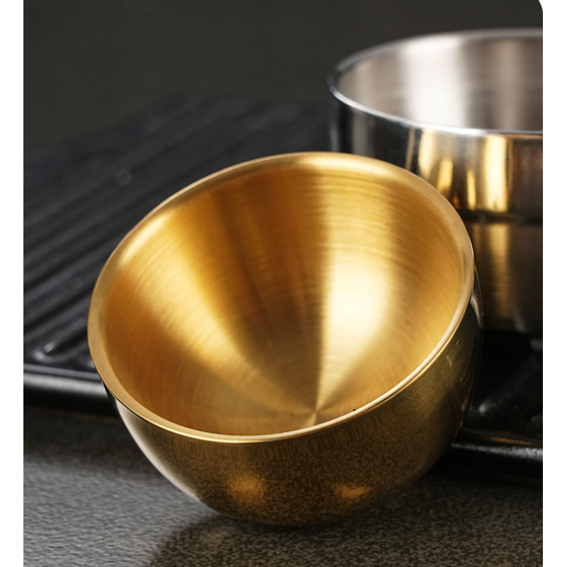 Korean Style Mini Cup Shot Glass 304 Stainless Steel Tumblers Shot Glasses Whiskey Cocktail Small Drinking Cup