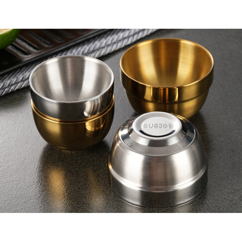 Korean Style Mini Cup Shot Glass 304 Stainless Steel Tumblers Shot Glasses Whiskey Cocktail Small Drinking Cup