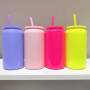 China RTS 16oz Stainless Steel Sublimation Colored Spray Painting Beer Can Cup 16 oz Vacuum Insulated Tumbler for Heat Press
