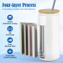 16Oz Customized Sublimation White  Bamboo Lids 304 Stainless Steel Beer Sublimation Can Tumbler Without Handle