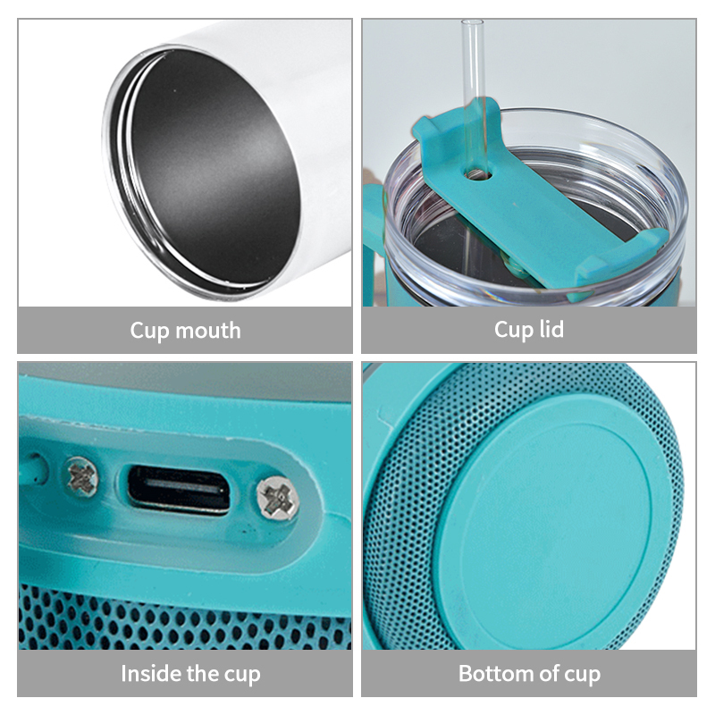 US Warehouse in Stock 40oz Sublimation Handle Speaker Tumbler Without Rim Vacuum Speaker Music Tumbler Mug 15pcs/ctn