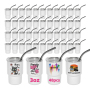 RTS USA Warehouse 48pcs/ctn 3oz Sublimation All White Double Wall Stainless Steel Mini Shot Glasses Tumbler with Metal Straw