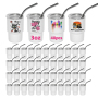RTS USA Warehouse 48pcs/ctn 3oz Sublimation All White Double Wall Stainless Steel Mini Shot Glasses Tumbler with Metal Straw