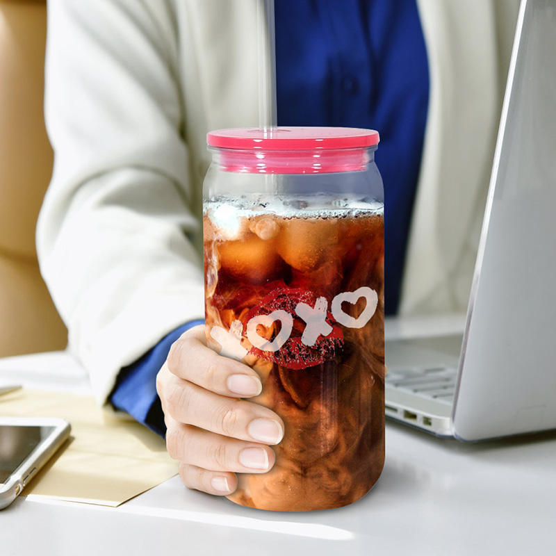 China RTS 16oz Plastic Cup BPA-Free Plastic Single Wall Clear Tumbler Reusable Coffee Cup with Straw Colorful Lids for Drinking