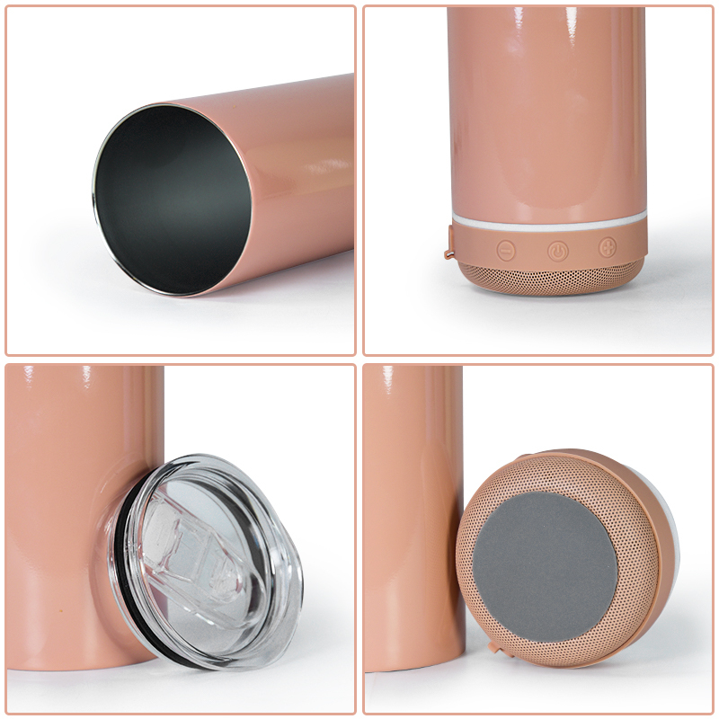 RTS Stocked Sales 20oz Colored Stainless Steel Speaker Tumbler Sublimation Wireless Mix Colors 25pcs/ctn