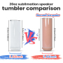 RTS Stocked Sales 20oz Colored Stainless Steel Speaker Tumbler Sublimation Wireless Mix Colors 25pcs/ctn