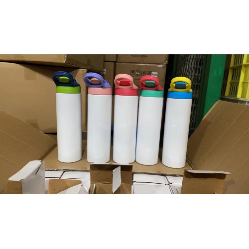 Totally Straight 304 Stainless Steel 12oz 20oz Insulated Sublimation Blanks Kids Girl Sippy Water Bottle with Colorful Top
