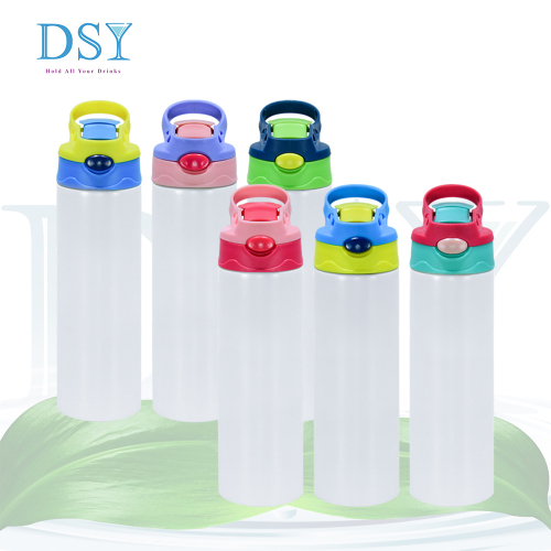 Totally Straight 304 Stainless Steel 12oz 20oz Insulated Sublimation Blanks Kids Girl Sippy Water Bottle with Colorful Top