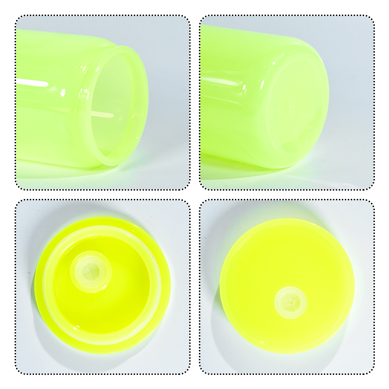BPA Free Reusable Tumbler Colorful Single Layer Mug Clear 16oz Acrylic Plastic Soda Beer Can Cold Cup With Lid and Straw