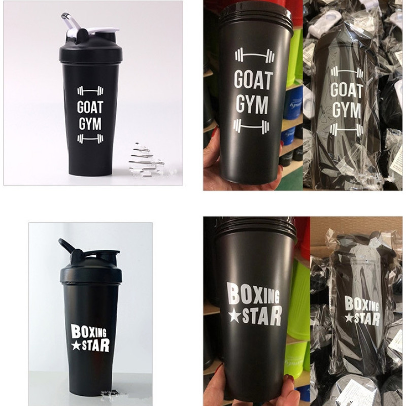 Workout 600ml Custom Logo Plastic Blenders Protein Shaker Bottle GYM Powder Blank Cup Shaker Bottles Shaker Cups Custom