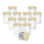 RTS 8pcs Pack 10oz Glass Candle Jar Frosted Clear Sublimation Blanks Small Tealight Glass Candle Jar With Wooden Lid