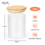 RTS 8pcs Pack 10oz Glass Candle Jar Frosted Clear Sublimation Blanks Small Tealight Glass Candle Jar With Wooden Lid