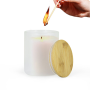 RTS 8pcs Pack 10oz Glass Candle Jar Frosted Clear Sublimation Blanks Small Tealight Glass Candle Jar With Wooden Lid