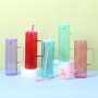 20oz ECO Friendly Products Glass Cup clear Glass Tumbler Beer Mugs Mason Jars with Handle and Colored Lids/straw