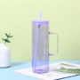 20oz ECO Friendly Products Glass Cup clear Glass Tumbler Beer Mugs Mason Jars with Handle and Colored Lids/straw