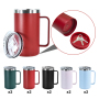 Custom Powder Coated Coffee Mug 14oz Stainless Steel Coffee Cup Factory Stainless Steel Vacuum Cup With Lid with Storage Bottom