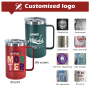 Custom Powder Coated Coffee Mug 14oz Stainless Steel Coffee Cup Factory Stainless Steel Vacuum Cup With Lid with Storage Bottom