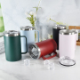 Custom Powder Coated Coffee Mug 14oz Stainless Steel Coffee Cup Factory Stainless Steel Vacuum Cup With Lid with Storage Bottom