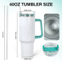 US RTS 40oz Tumbler Double-Walled Stainless Steel Cup Colorful Handle Lid Sublimation Blanks Travel Mug 20pcs/Ctn USA Warehouse