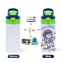 RTS 12oz Sublimation Tumbler Cup 20oz Straight Top Flip Kids Water Bottle with Colorful Top Mix Colors 50PCS/CTN