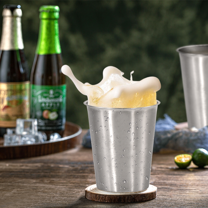 Factory Economic Single Wall Stainless Steel Cup Fashion Beer Mug  7 in 1 Set Tumblers Travel Mugs Camping Cup