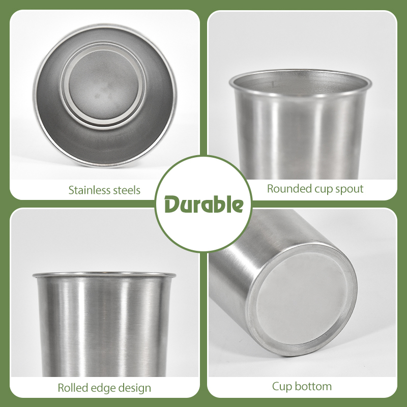 Factory Economic Single Wall Stainless Steel Cup Fashion Beer Mug  7 in 1 Set Tumblers Travel Mugs Camping Cup