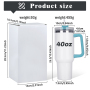 RTS Stocked 20pcs/ctn 40oz H1.0 Sublimation Tumbler Double Wall Stainless Steel Tumbler with Colorful Handle Lid and Straw