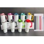 RTS Stocked 20pcs/ctn 40oz H1.0 Sublimation Tumbler Double Wall Stainless Steel Tumbler with Colorful Handle Lid and Straw