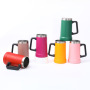 Double Layer Beer Cup 304 Stainless Steel Handle Powder Coated Custom Logo Insulated Bottle 24oz Beer Mugs for Laser Engraving