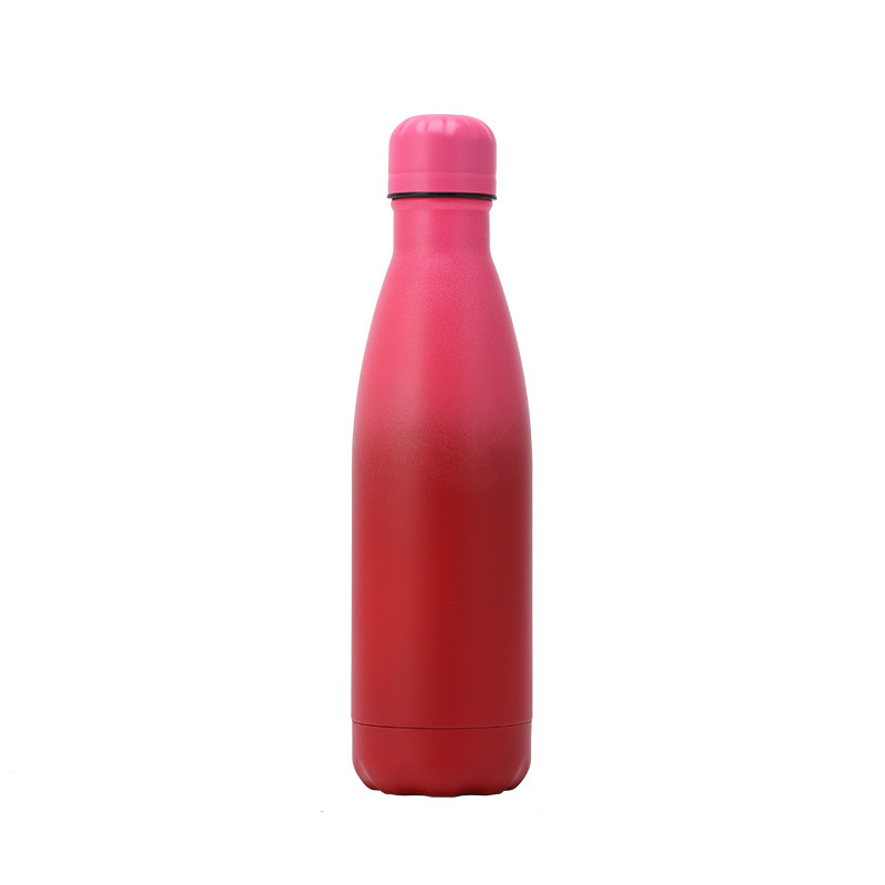 Gym Sport Style 500ml Powder Coated Gradient Finished Drinking Cola Bottle Stainless Steel Custom Cola Shaped Water Bottles