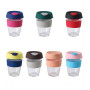 Wholesale 12oz 16oz Glass Coffee Mugs Water Bottle Cups for Office Milk Tea Gift Logo Custom with Cork /Silicone Rubber Cover