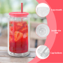 RTS US Warehouse Pre -Drilled Blank 16oz Double Wall Beer Glass Can with Plastic Lid and Straws for Snow Globe Glitter 25pcs/ctn