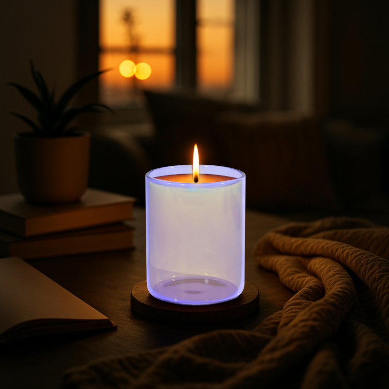 RTS US Warehouse Stocked 36PCS/CTN Jelly Colored Sublimation Frosted Glass Candle Jar with Bamboo Lid