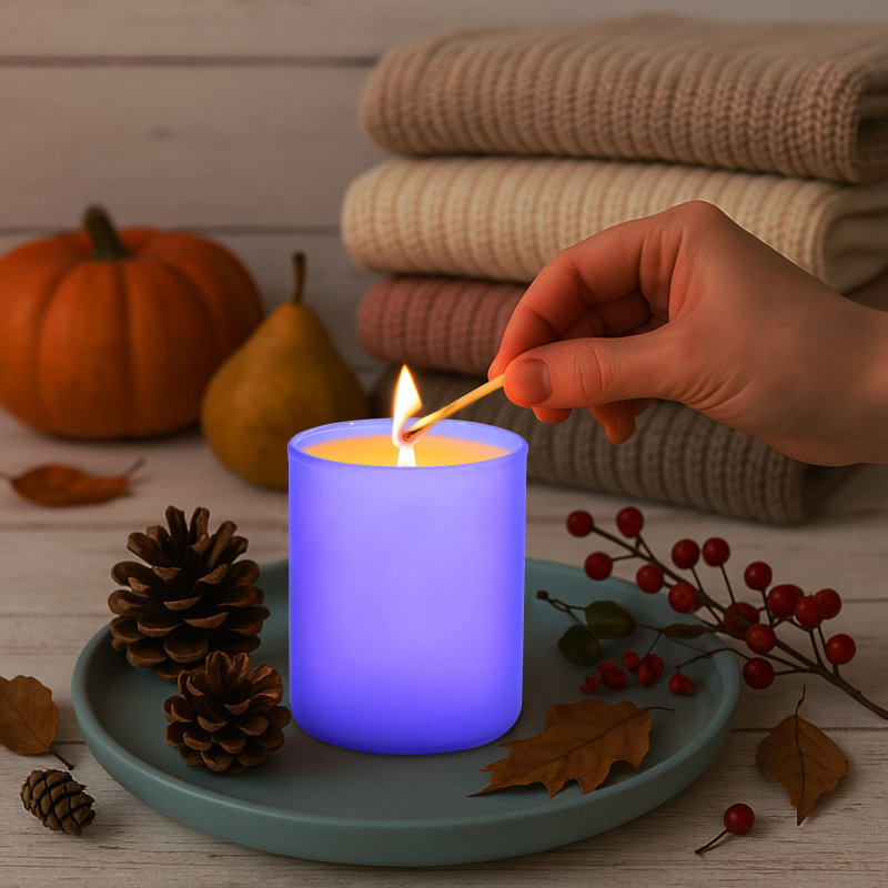 RTS US Warehouse Stocked 36PCS/CTN Jelly Colored Sublimation Frosted Glass Candle Jar with Bamboo Lid