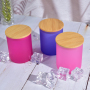 RTS US Warehouse Stocked 36PCS/CTN Jelly Colored Sublimation Frosted Glass Candle Jar with Bamboo Lid