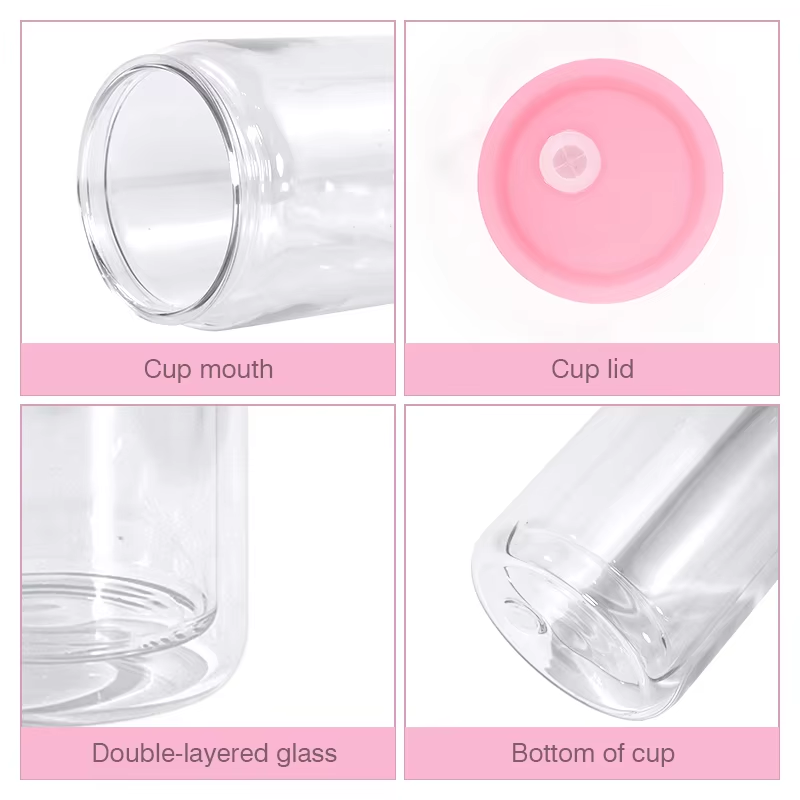 16oz Pre-Drilled Tumbler Snow Globe Cup UV Snow Globe Cups Double Wall Tumbler Snowglobe Tumbler Clear W/ Plug DIY Glitter Craft